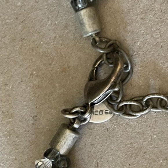 Chicos Gorgeous Amethyst Chip Necklace base metal with Glass Beads Pearls - Picture 5 of 9